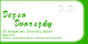 dezso dvorszky business card