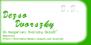 dezso dvorszky business card